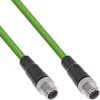Cabo de rede industrial InLine, M12 8 pinos X-codificado ficha/ficha, Cat.6A PUR 1m