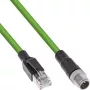 Cabo de rede industrial InLine, M12 8 pinos X-codificado para ficha RJ45, Cat.6A PUR 20m