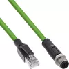 Cabo de rede industrial InLine, M12 4 pinos D-codificado ficha para RJ45, PUR 10m