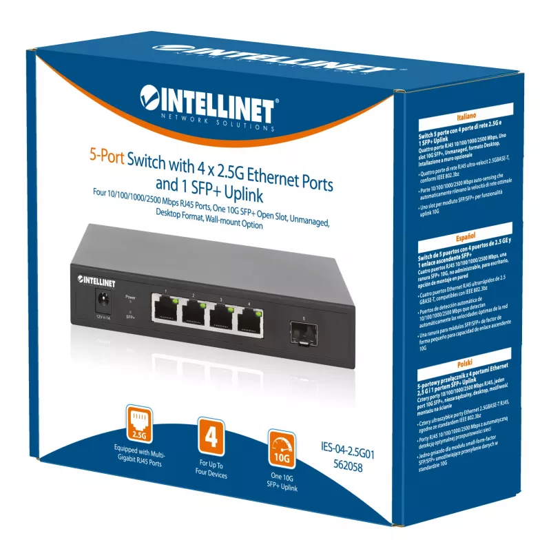Switch não gerido Intellinet 562058 switch de rede preto