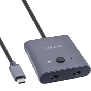 Comutador USB-C InLine, comutador bidirecional, 10 Gb/s, 100 W