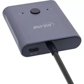 Comutador USB-C InLine, comutador bidirecional, 10 Gb/s, 100 W