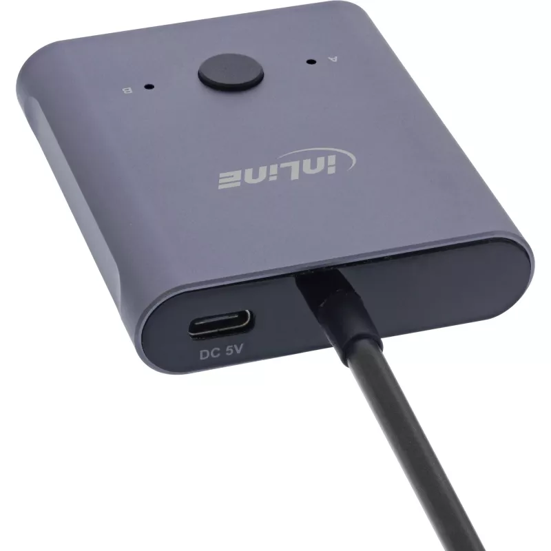 Comutador USB-C InLine, comutador bidirecional, 10 Gb/s, 100 W