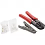 Conjunto de alicates de cravar InLine, para fichas de rede, com RJ45 8P8C e RJ11 6P4C