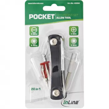 Conjunto de chaves Allen de bolso InLine com suporte de bits 20in1