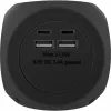 InLine Charging Cube InLine 16499B 3x tomada schuko 2x USB-C 2x USB-A preto 2m