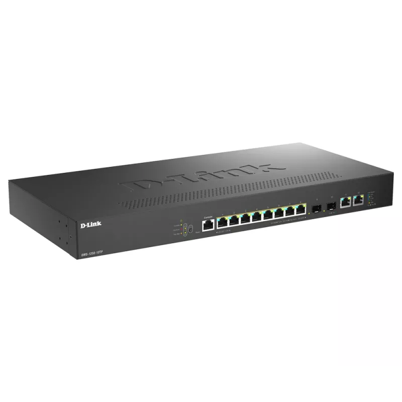 D-Link DMS-1250-12TP/E switch de rede gerido 2.5G Ethernet (100/1000/2500) Power over Ethernet (PoE) preto