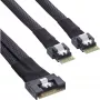 Cabo SAS fino InLine, SFF-8654 8i para 2x SFF-8654 4i, 1 m