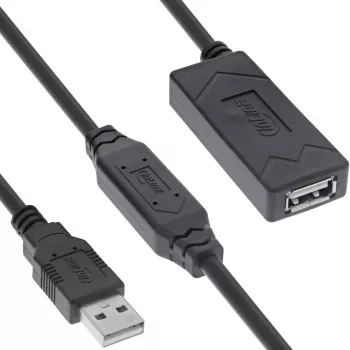 Extensão ativa USB 2.0 InLine macho/fêmea USB-A 20m 0,48 Gbit/s