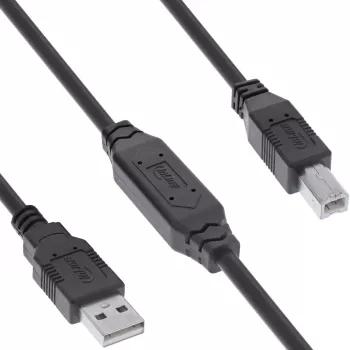 Cabo ativo USB 2.0 InLine, USB-A macho para USB-B macho, 7,5 m