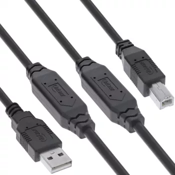 Cabo ativo USB 2.0 InLine, USB-A macho para USB-B macho, 25 m