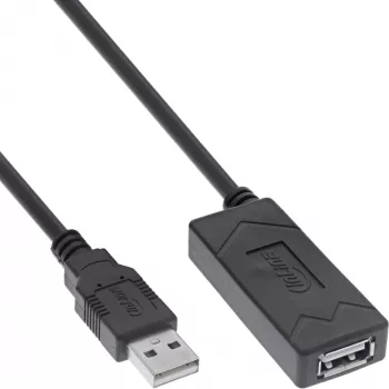 Extensão ativa USB 2.0 InLine, USB-A macho/fêmea, 7,5 m