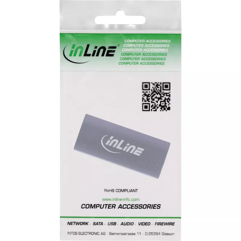 Adaptador USB-C InLine 35900E cinzento conector 1 USB-C conector 2 USB-C