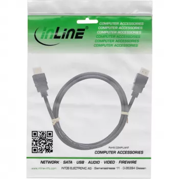 Cabo HDMI InLine, HDMI High Speed com Ethernet, macho/macho, preto, 10 m