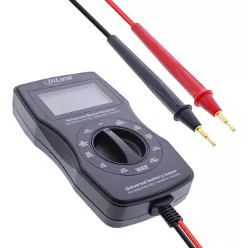 Testador de baterias multifunções InLine, medidor com ecrã LCD