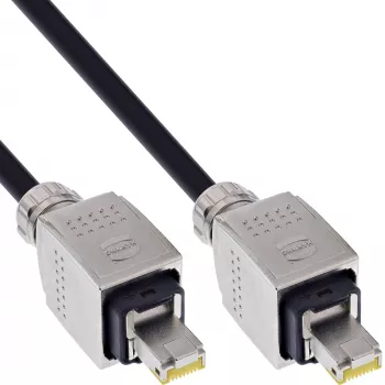 Tambor de cabo de rede InLine Harting Cat.6A RJ-45 50 m preto