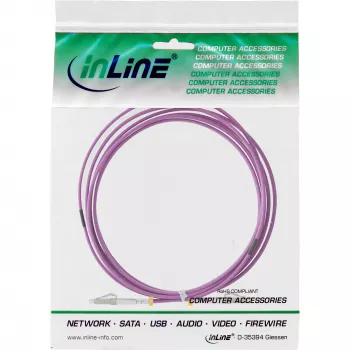 InLine Cabo duplex de fibra ótica LC/LC, 50/125 µm, OM4, 30 m