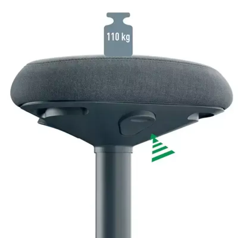 Cadeira de escritório Leitz 65450089 assento acolchoado cinzento estrutura de plástico