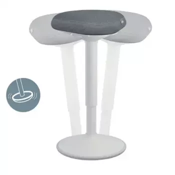 Cadeira de escritório Leitz 65450085 assento acolchoado cinzento estrutura de plástico