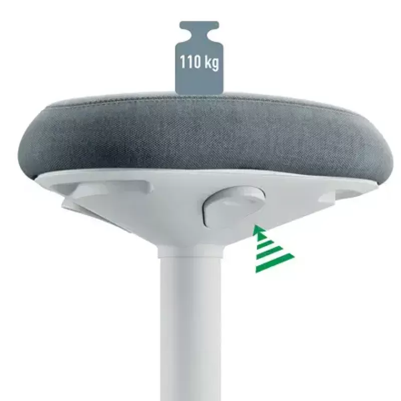 Cadeira de escritório Leitz 65450085 assento acolchoado cinzento estrutura de plástico