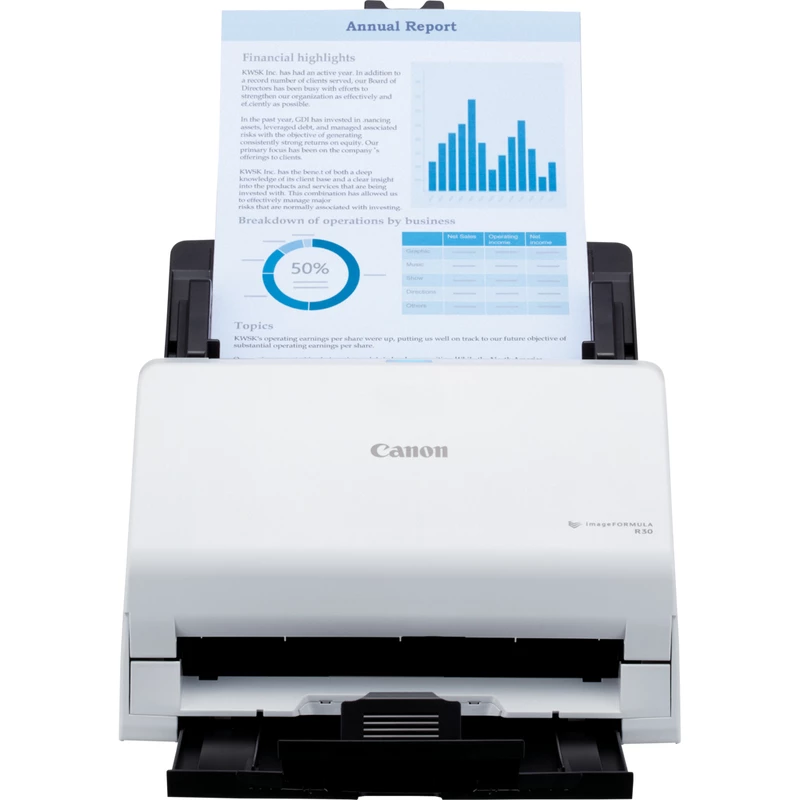 Canon imageFORMULA R30 6051C003 scanner de documentos, CIS, frente e verso, A4, 600 dpi, 25 ppm, ADF de 60 folhas, USB 2.0, sem controladores