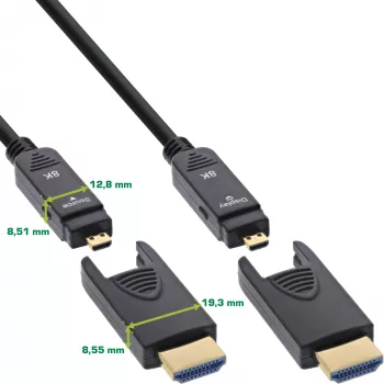 Cabo HDMI AOC InLine, Ultra High Speed HDMI, 8K4K, ficha removível, 30m