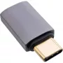 Adaptador USB4 InLine, ficha/conector fêmea USB-C, alumínio, cinzento