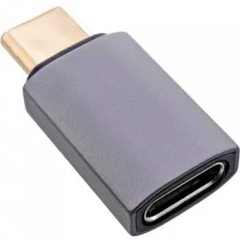 Adaptador USB4 InLine, ficha/conector fêmea USB-C, alumínio, cinzento
