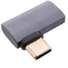 Adaptador USB4 InLine, ficha/conector fêmea USB-C curvado à direita/esquerda, alumínio, cinzento