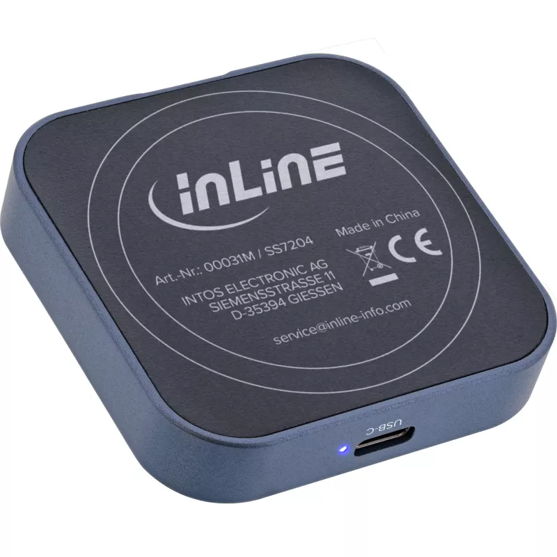 InLine Clip Case - Caixa magnética USB-C para SSD SATA III e NVMe M.2
