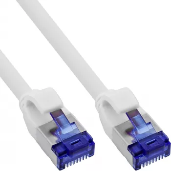 Cabo patch InLine Cat.6A S/FTP TPE (LSZH) PoE fino, flexível, branco, 0,3 m