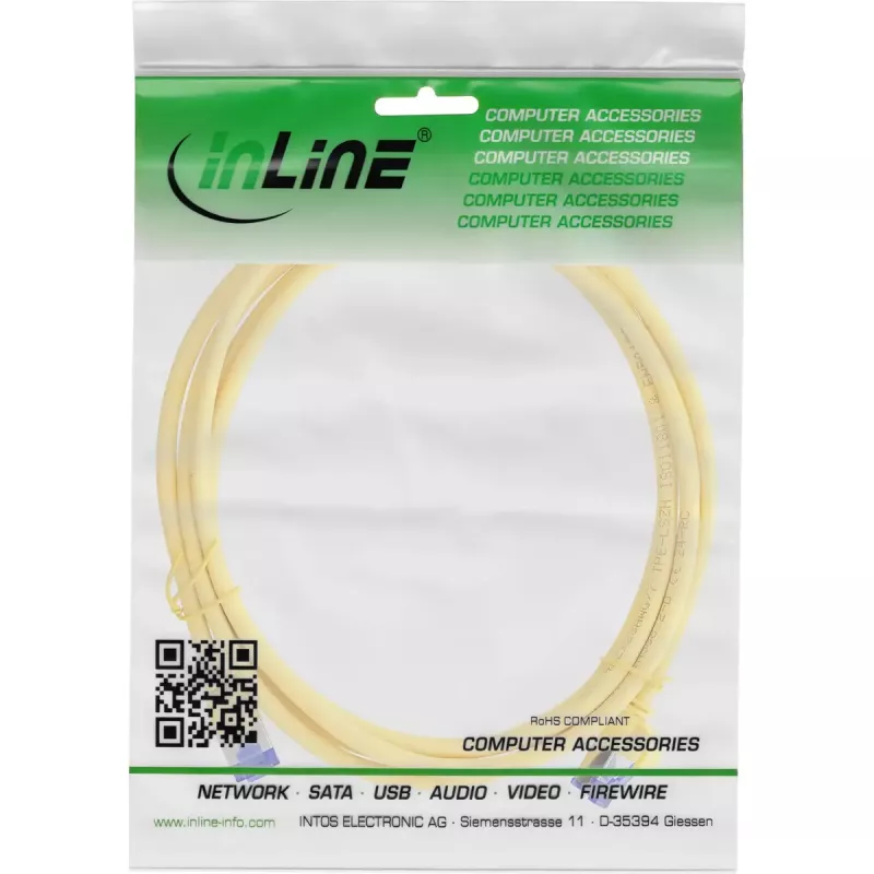 InLine 74955Y cabo de rede amarelo 0,5 m Cat6a S/FTP (S-STP)