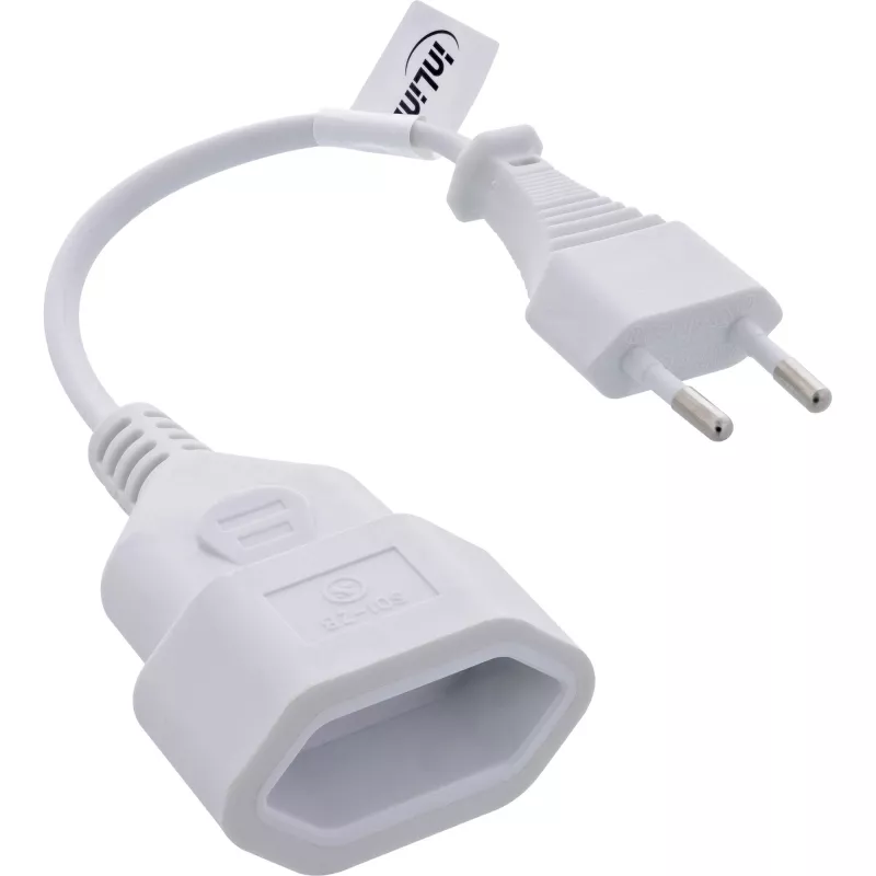 Cabo de alimentação InLine 16680W branco 0,2 m CEE7/16