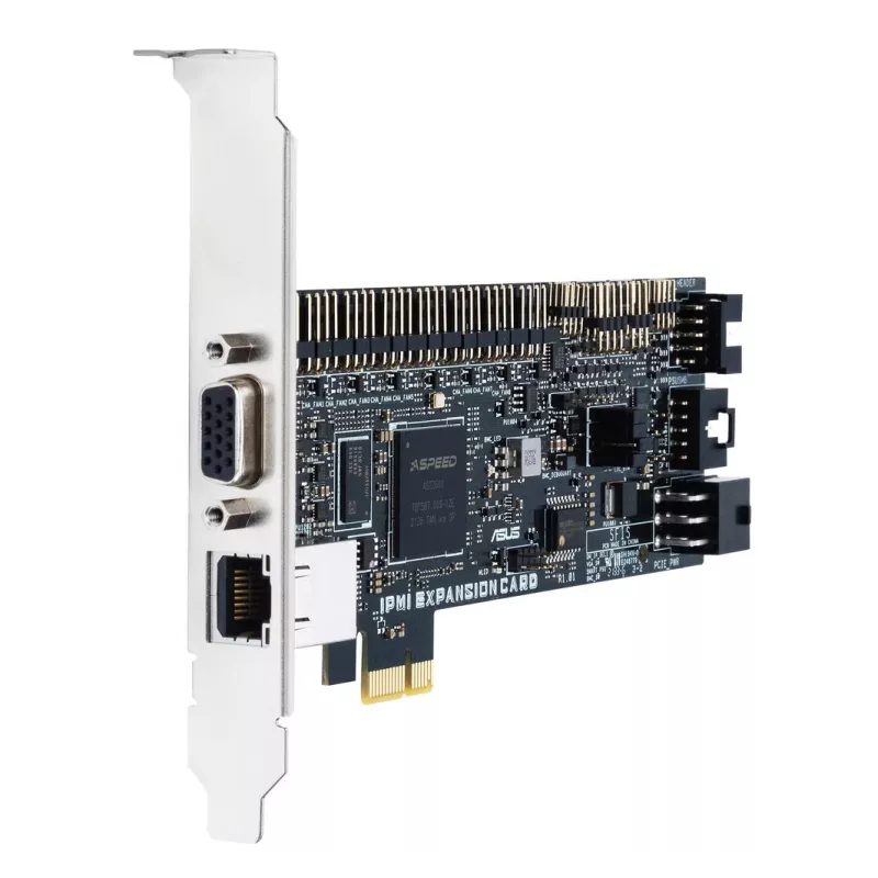 Placa de expansão ASUS IPMI EXPANSION CARD‑SI PCIe com RJ‑45 e VGA, preto/prateado