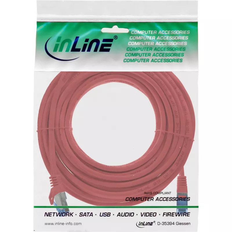 Cabo de rede InLine 72605R vermelho 5 m Cat6a S/FTP (S-STP)