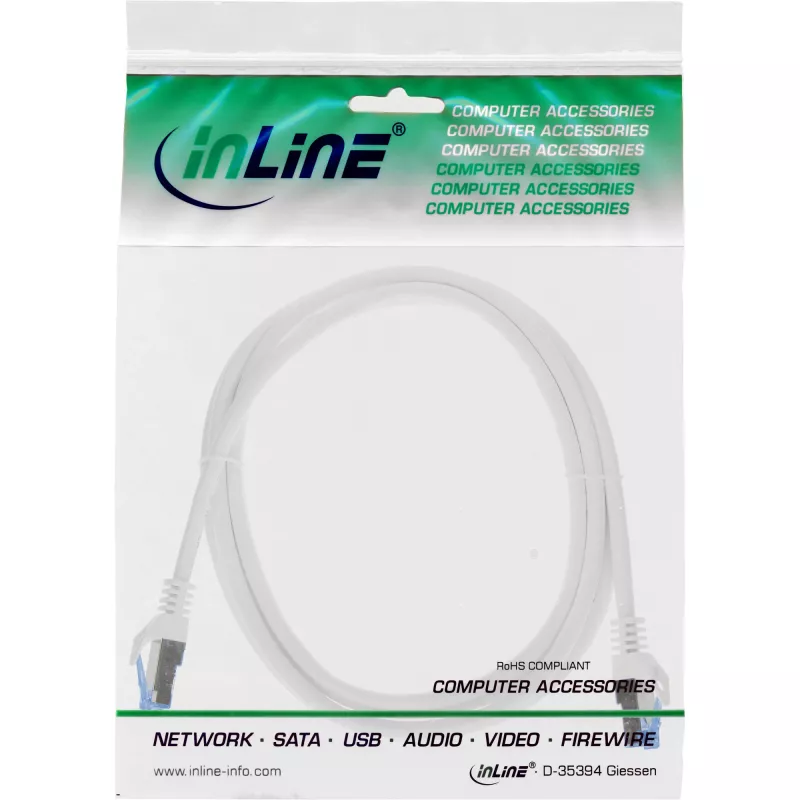 Cabo de rede InLine 72633W branco 0,3 m Cat6a S/FTP (S-STP)