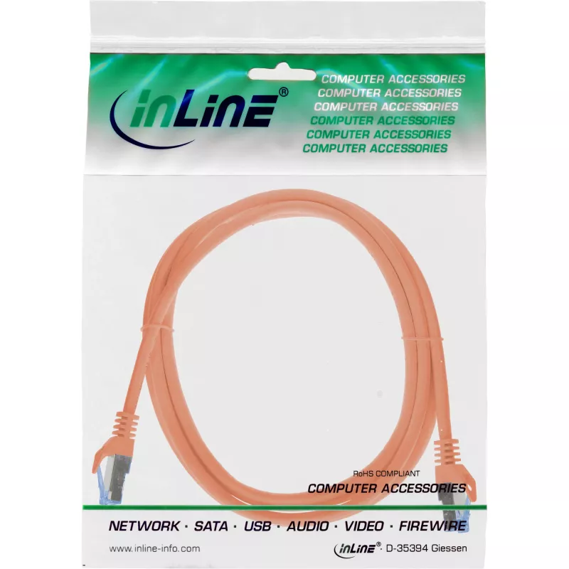 Cabo de rede InLine 72633O laranja 0,3 m Cat6a S/FTP (S-STP)