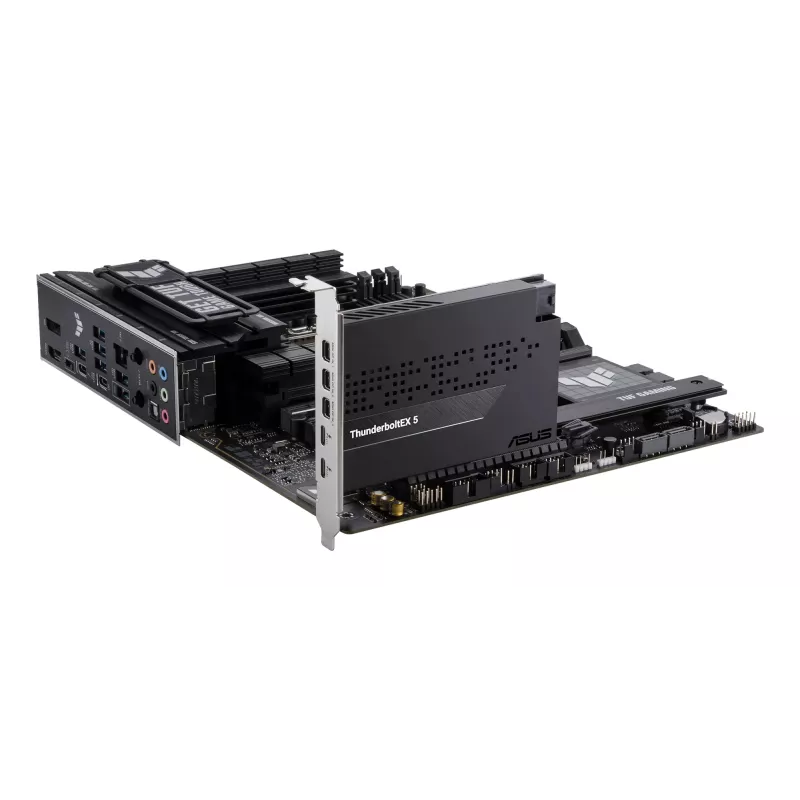 Placa de interface ASUS ThunderboltEX 5 — PCIe 4.0, Intel JHL9580, Mini DisplayPort, USB 2.0, 120 Gbit/s