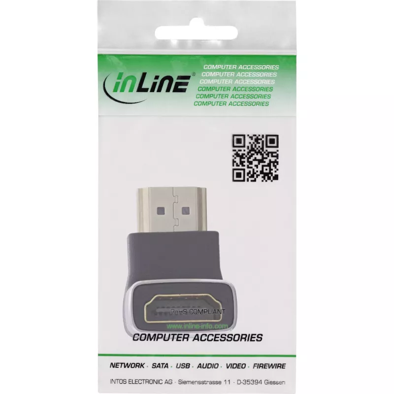 Adaptador HDMI InLine 17991F HDMI A preto cinzento dourado