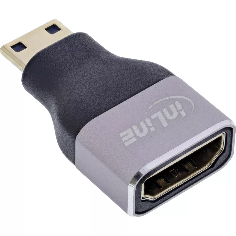Adaptador de cabo InLine 17991C HDMI A Mini HDMI C preto, cinzento
