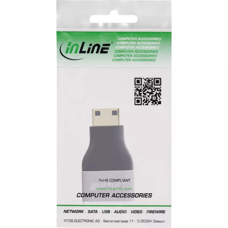 Adaptador de cabo InLine 17991C HDMI A Mini HDMI C preto, cinzento