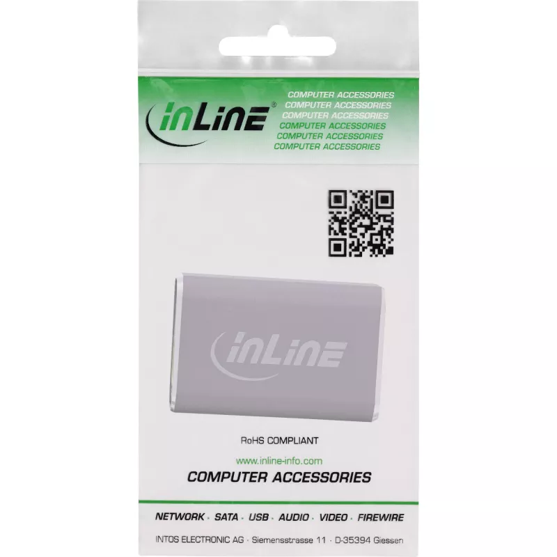 Adaptador HDMI InLine 17991A cinzento com banho de ouro