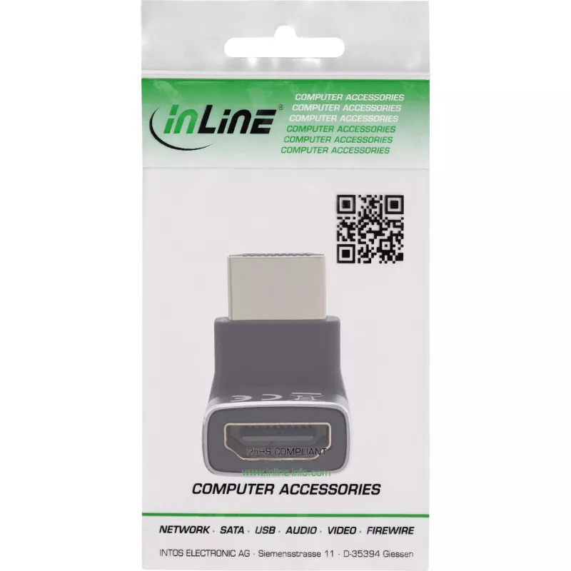 Adaptador HDMI InLine 17991G preto cinzento dourado