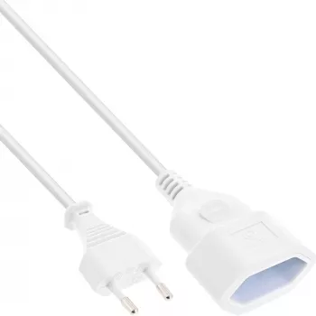 Cabo de alimentação InLine 16686W Branco 0,5 m CEE7/16