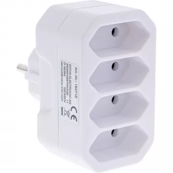 Adaptador de ficha Tipo F Tipo C InLine 16471E Branco