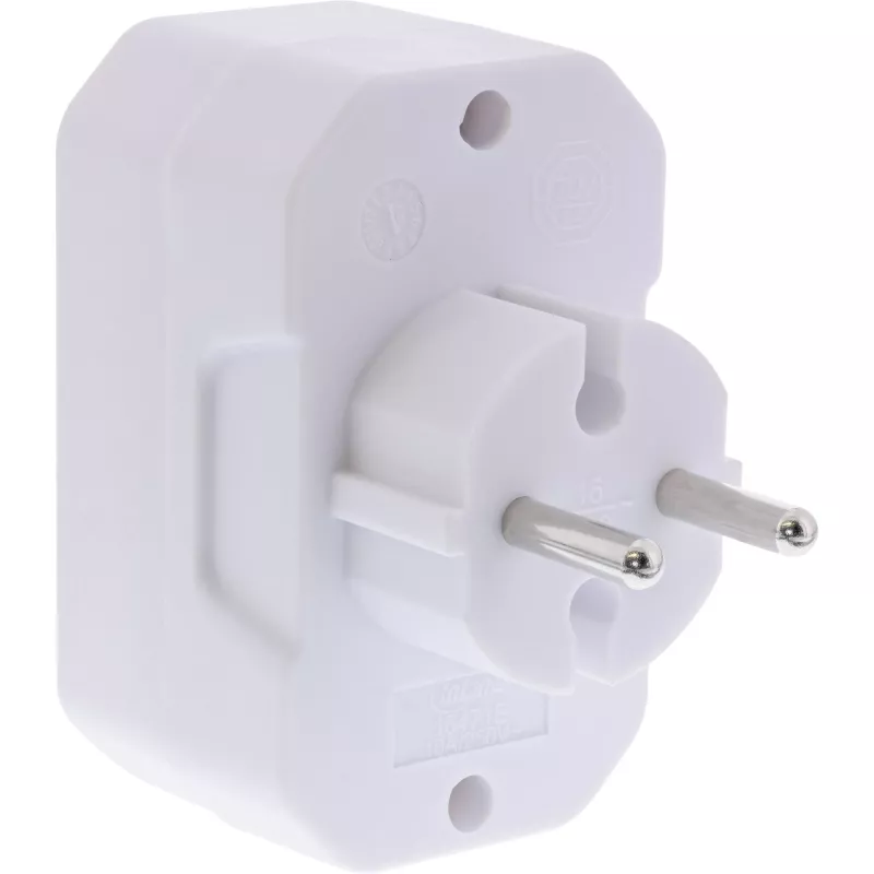 Adaptador de ficha Tipo F Tipo C InLine 16471E Branco