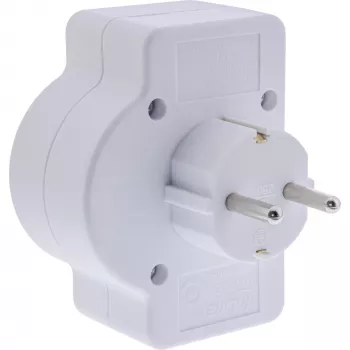 Adaptador de ficha Tipo F InLine 16471C 2x Tipo C + Tipo F Branco