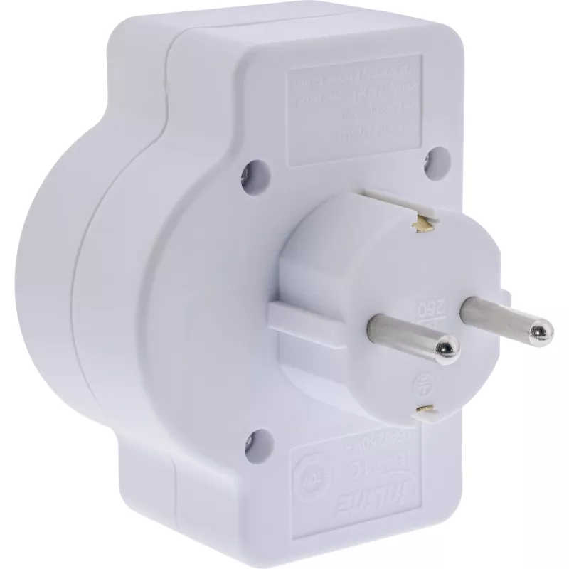 Adaptador de ficha Tipo F InLine 16471C 2x Tipo C + Tipo F Branco