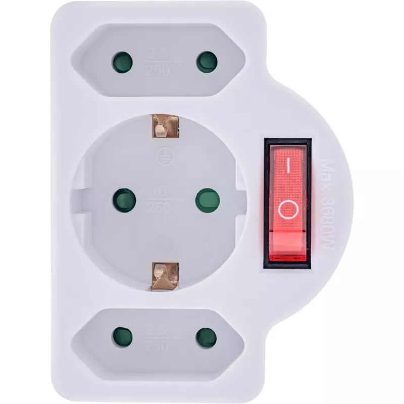 Adaptador de ficha Tipo F InLine 16471C 2x Tipo C + Tipo F Branco