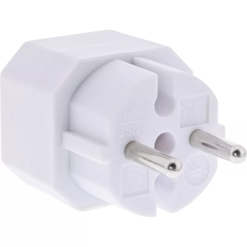 Adaptador de ficha Tipo F Tipo C Ficha Euro Branco InLine 16471D